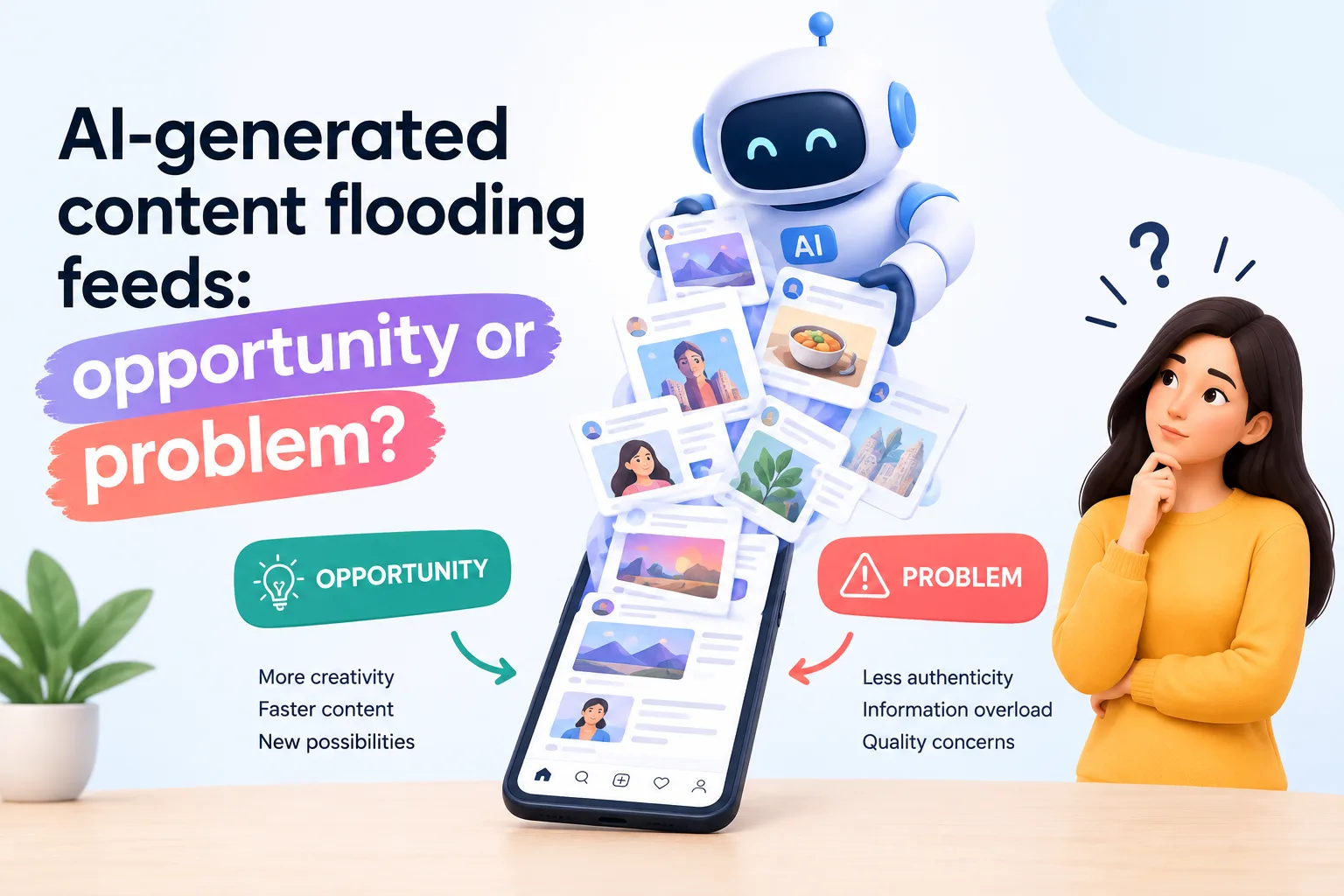 AI-Generated Content Flooding Feeds: Opportunity or Problem?